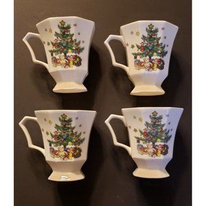 Nikko Christmastime Ceramic Mugs Lot of 4